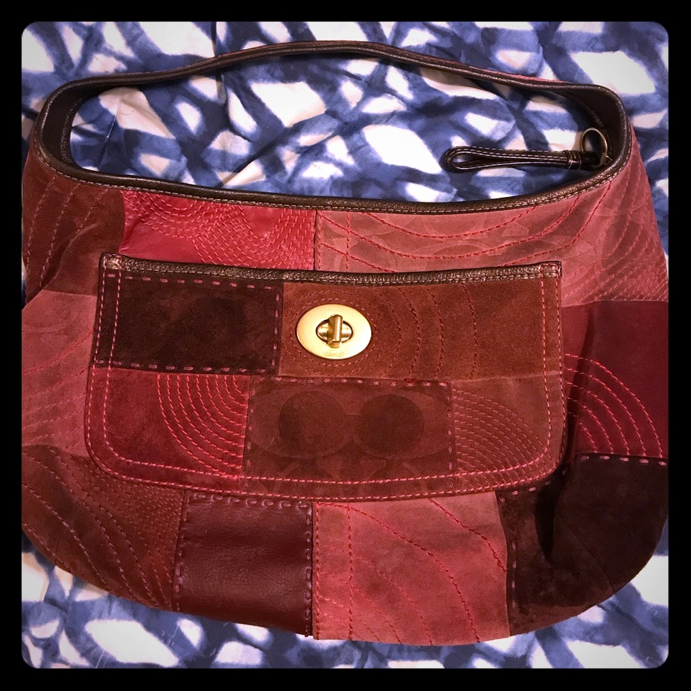 Coach Suede Patchwork Purse